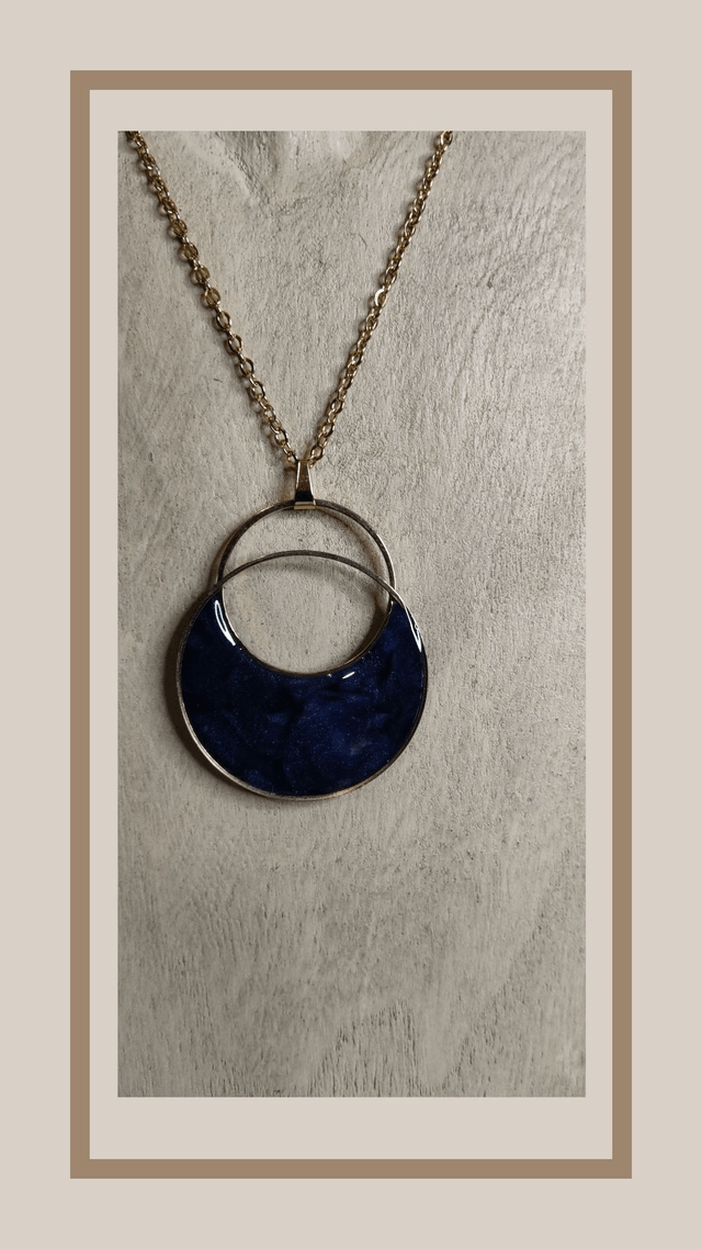 Collection bleu nuit double rond doré 
